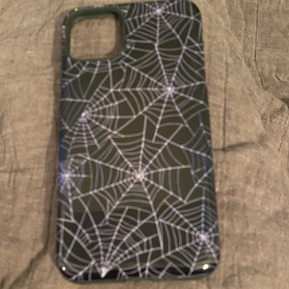 Casely iPhone 11 ProMax Spider Web Design Phone Case - Black